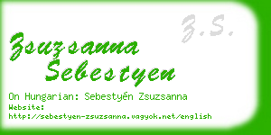 zsuzsanna sebestyen business card